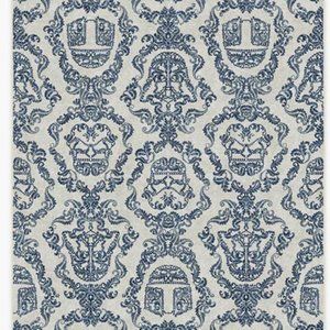 Ruggable - Dark Side Damask Delft Blue Rug 6x9